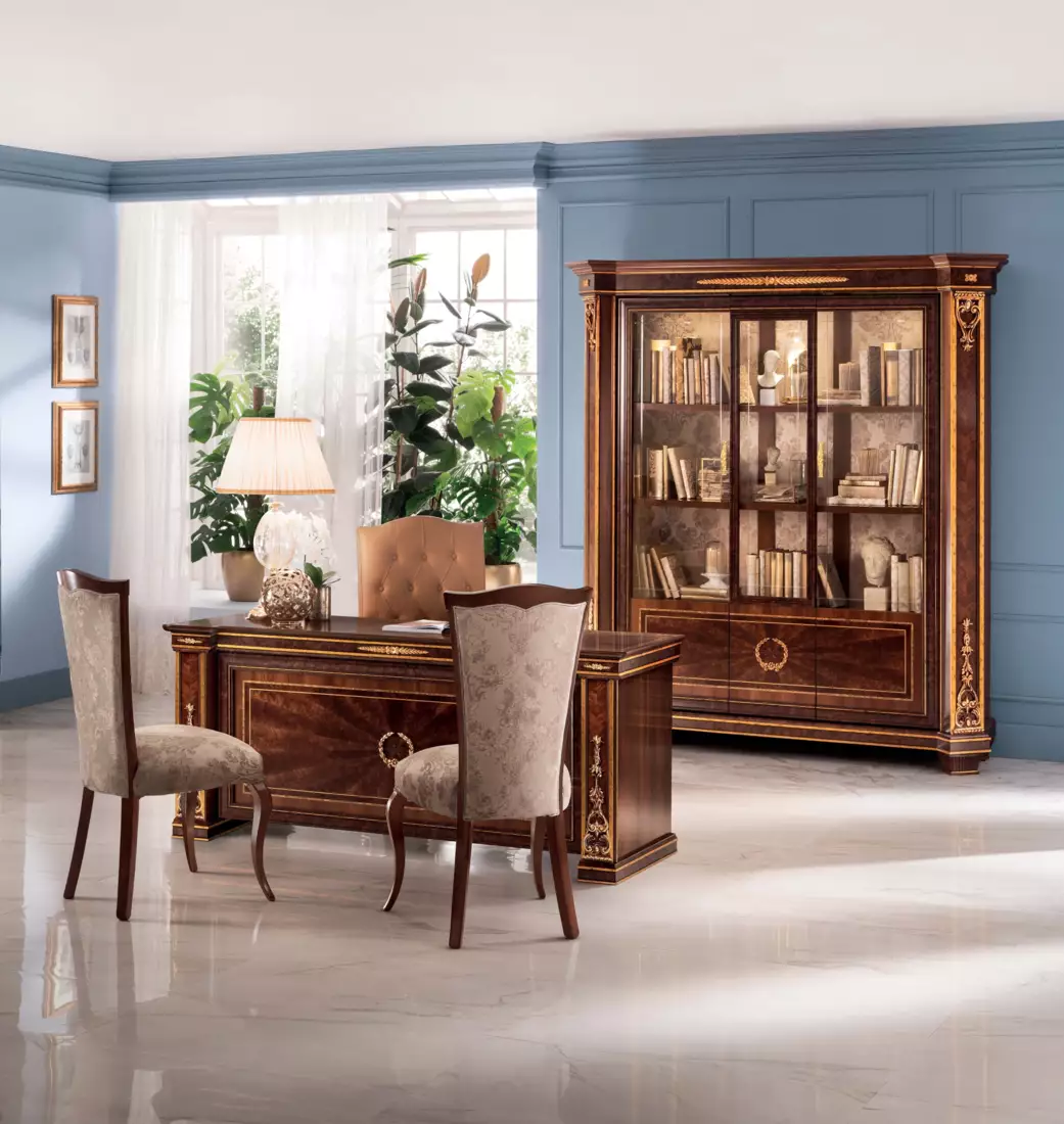 Modigliani desk with 3 doors library
