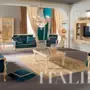 Gold-leaf-living-room-with-padded-sofa-and-armchair-Bella-Vita-collection-Modenese-Gastone